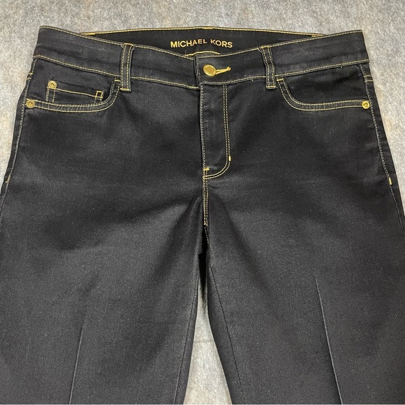 Michael Kors Dark Blue/Black Boot Cut Dressy Casual Closet Staple Jeans - Sz 8 - Picture 10 of 15